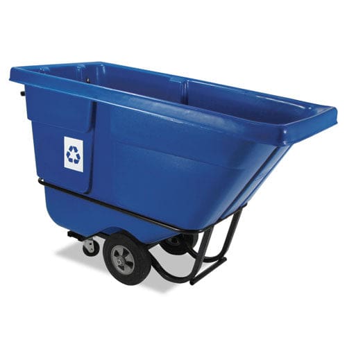 Rubbermaid Commercial Rotomolded Recycling Tilt Truck 1 Cu Yd 1,250 Lb Capacity Plastic/steel Frame Blue - Janitorial & Sanitation -