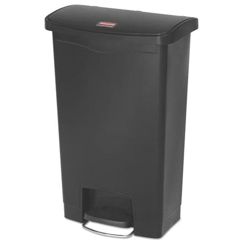 Rubbermaid Commercial Slim Jim Resin Step-on Container Front Step Style 13 Gal Polyethylene Black - Janitorial & Sanitation - Rubbermaid®