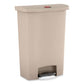 Rubbermaid Commercial Slim Jim Resin Step-on Container Front Step Style 24 Gal Polyethylene Beige - Janitorial & Sanitation - Rubbermaid®