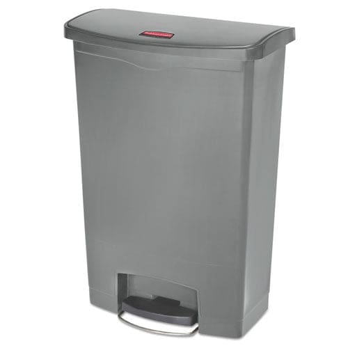 Rubbermaid Commercial Slim Jim Resin Step-on Container Front Step Style 24 Gal Polyethylene Gray - Janitorial & Sanitation - Rubbermaid®