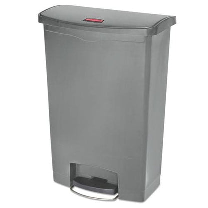 Rubbermaid Commercial Slim Jim Resin Step-on Container Front Step Style 24 Gal Polyethylene Gray - Janitorial & Sanitation - Rubbermaid®