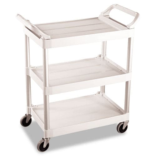 Rubbermaid Commercial Three-shelf Service Cart Plastic 3 Shelves 200 Lb Capacity 18.63 X 33.63 X 37.75 Off-white - Furniture - Rubbermaid®