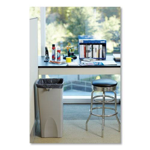 Rubbermaid Commercial Untouchable Square Waste Receptacle 23 Gal Plastic Beige - Janitorial & Sanitation - Rubbermaid® Commercial