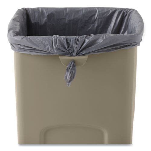 Rubbermaid Commercial Untouchable Square Waste Receptacle 23 Gal Plastic Beige - Janitorial & Sanitation - Rubbermaid® Commercial