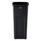 Rubbermaid Commercial Untouchable Square Waste Receptacle 23 Gal Plastic Black - Janitorial & Sanitation - Rubbermaid® Commercial