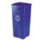 Rubbermaid Commercial Untouchable Square Waste Receptacle 23 Gal Plastic Blue - Janitorial & Sanitation - Rubbermaid® Commercial