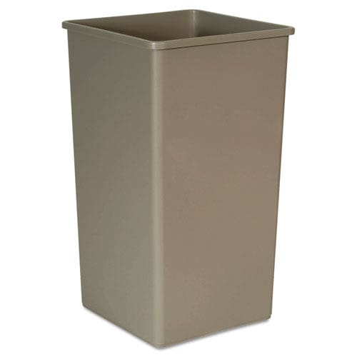 Rubbermaid Commercial Untouchable Square Waste Receptacle 50 Gal Plastic Beige - Janitorial & Sanitation - Rubbermaid® Commercial