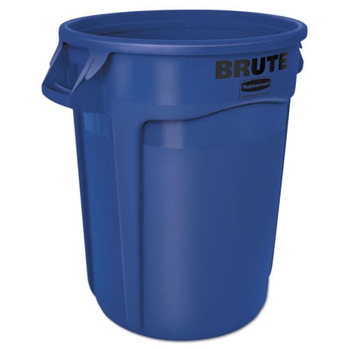 Rubbermaid Commercial Vented Round Brute Container 32 Gal Plastic Blue - Janitorial & Sanitation - Rubbermaid® Commercial