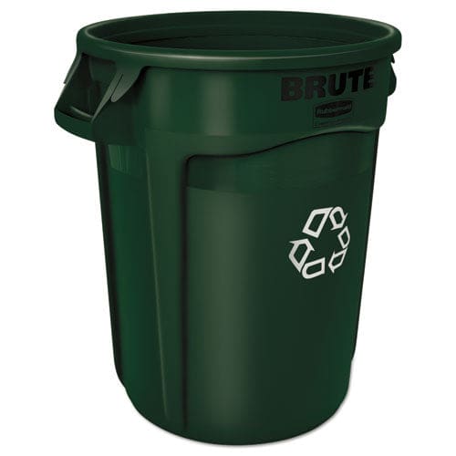 Rubbermaid Commercial Vented Round Brute Container 32 Gal Plastic Dark Green - Janitorial & Sanitation - Rubbermaid® Commercial