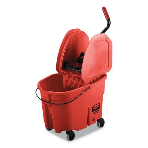 Rubbermaid Commercial Wavebrake 2.0 Bucket/wringer Combos Down-press 35 Qt Plastic Red - Janitorial & Sanitation - Rubbermaid® Commercial