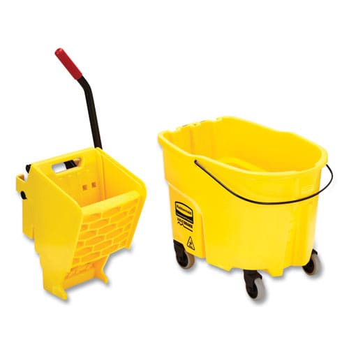 Rubbermaid Commercial Wavebrake 2.0 Bucket/wringer Combos Side-press 35 Qt Plastic Yellow - Janitorial & Sanitation - Rubbermaid® Commercial