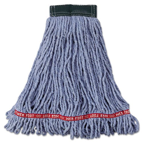 Rubbermaid Commercial Web Foot Wet Mop Head Shrinkless Cotton/synthetic Blue Medium 6/carton - Janitorial & Sanitation - Rubbermaid®