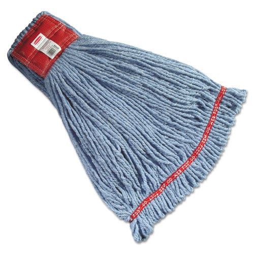 Rubbermaid Commercial Web Foot Wet Mop Heads Shrinkless Cotton/synthetic Blue Large - Janitorial & Sanitation - Rubbermaid® Commercial