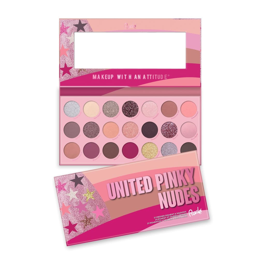 RUDE United Pinky Nudes - 21 Pressed Pigment & Shadows Palette - RUDE