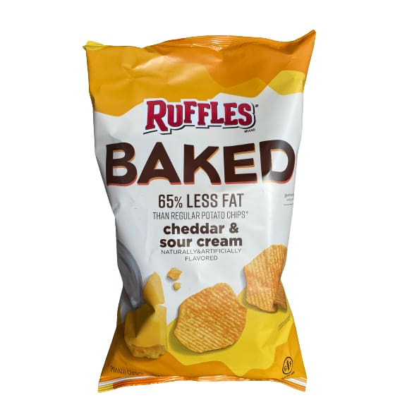 Ruffles Ruffles Baked Cheddar & Sour Cream Flavored Potato Crisps, 6.25 oz Bag