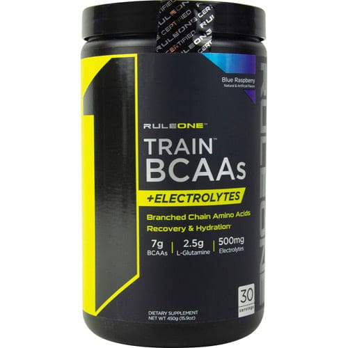 Rule One Proteins Train Bcaas + Electrolytes Blue Raspberry 30 servings - Rule One Proteins
