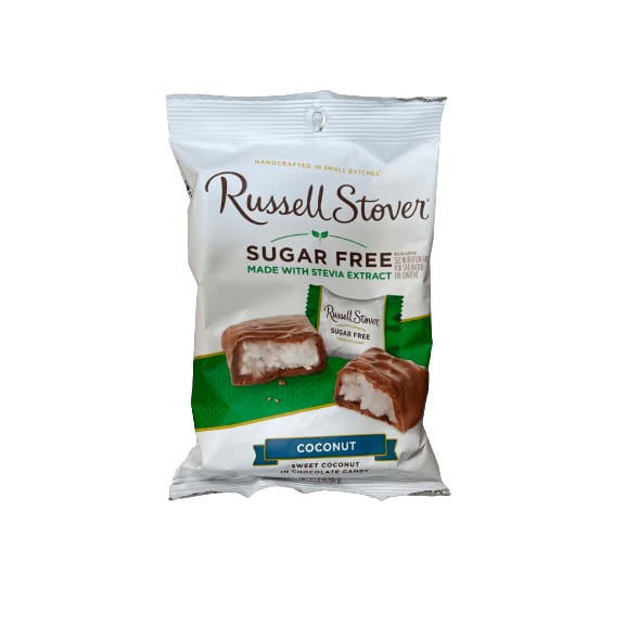 Russell Stover Coconut Russell Stover Sugar Free Milk Chocolate  with Stevia, Multiple Choice Flavor 3 oz. Bag