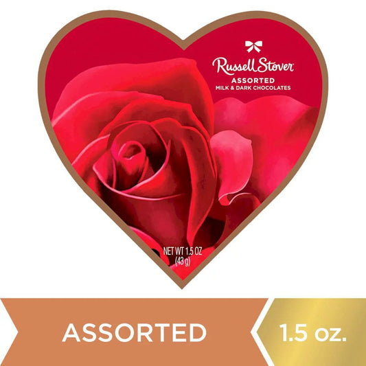 Russell Stover Valentine’s Day Photo Heart Chocolate Gift Box 1.5 oz. (3 Pieces) - Russell Stover