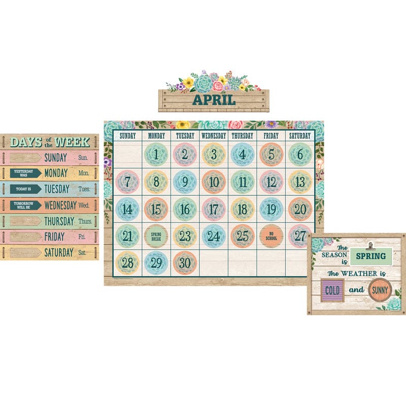 Rustic Bloom Calendar Bb St (Pack of 3) - Calendars - Teacher Created Resources