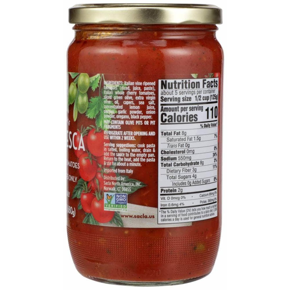 Sacla Sacla Whole Cherry Tomatoes Puttanesca Pasta Sauce, 24 oz