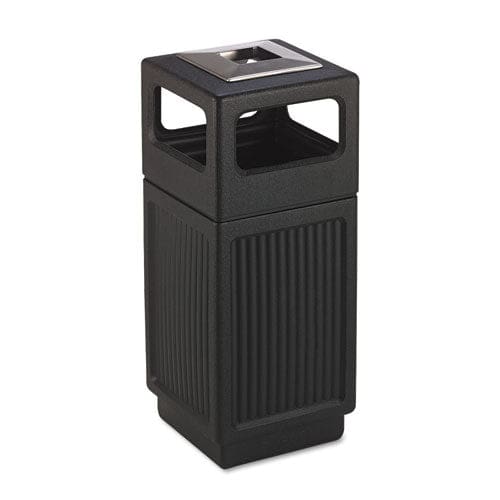 Safco Canmeleon Recessed Panel Receptacles 15 Gal Polyethylene Black - Janitorial & Sanitation - Safco®