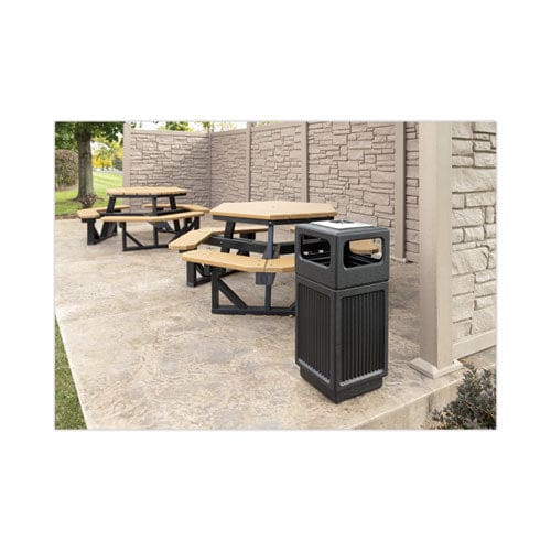 Safco Canmeleon Recessed Panel Receptacles 15 Gal Polyethylene Black - Janitorial & Sanitation - Safco®