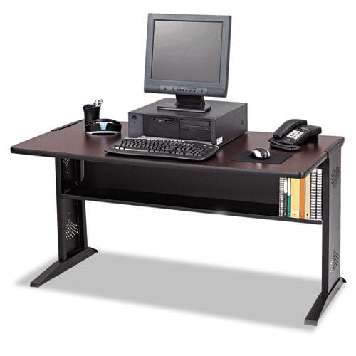 Safco Computer Desk With Reversible Top 47.5 X 28 X 30 Mahogany/medium Oak/black - Furniture - Safco®