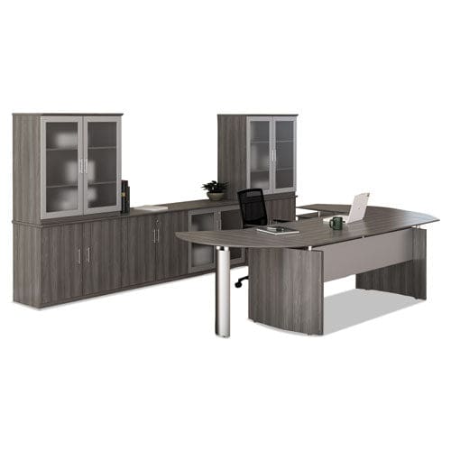 Safco Medina Series Laminate Curved Desk Top 72 X 36 Gray Steel - Furniture - Safco®
