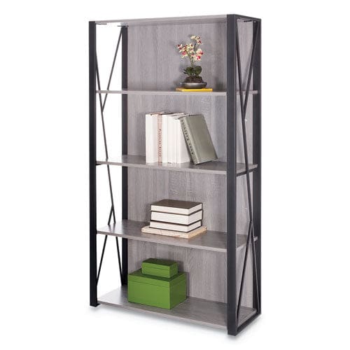 Safco Mood Bookcases Four-shelf 31.75w X 12d X 59h Gray - Furniture - Safco®
