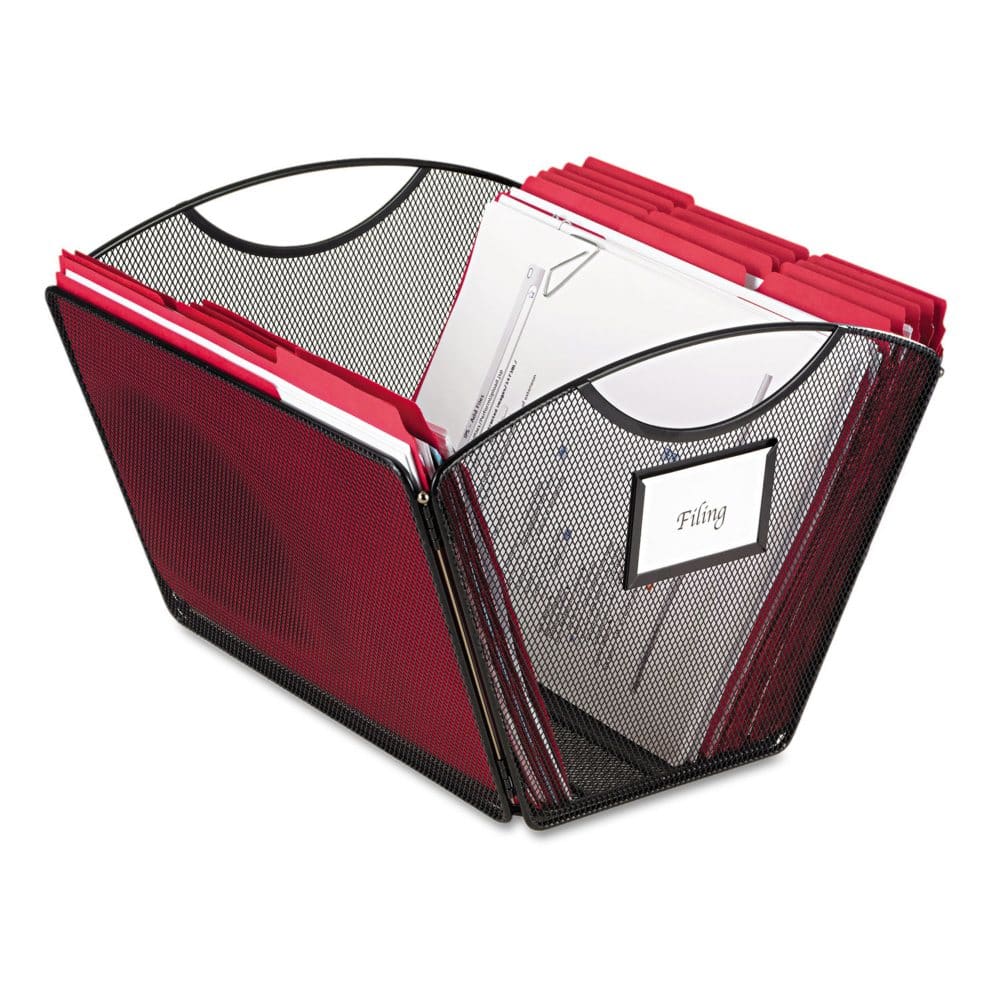 Safco Onyx Mesh Desktop Tub Letter File Black - File Organizer Trays & Sorters - Safco