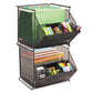 Safco Onyx Stackable Mesh Storage Bin 4 Compartments Steel Mesh 14 X 15.5 X 11.75 Black - School Supplies - Safco®