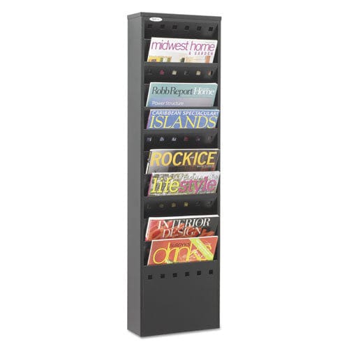Safco Steel Magazine Rack 11 Compartments 10w X 4d X 36.25h Black - Office - Safco®