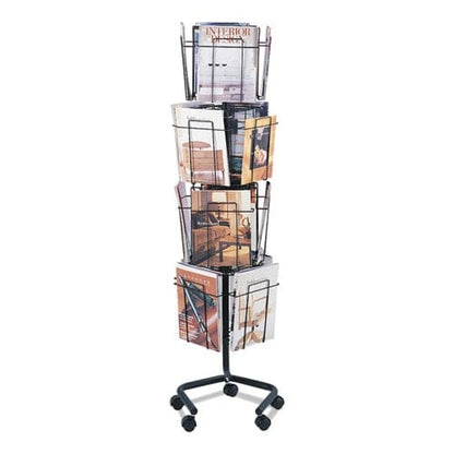 Safco Wire Rotary Display Racks 16 Compartments 15w X 15d X 60h Charcoal - Office - Safco®