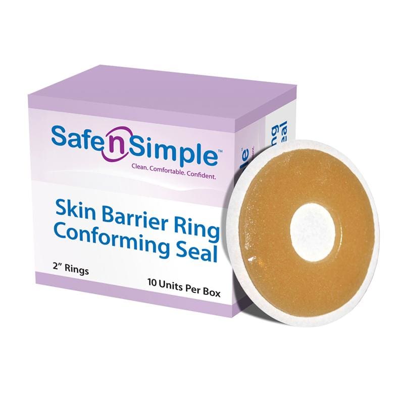 Safe N Simple Conforming Ring 2In Adhesive Seal Box of 10 - Ostomy >> Barriers - Safe N Simple