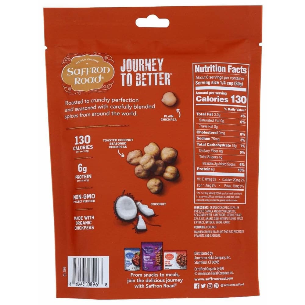 SAFFRON ROAD Saffron Road Toasted Coconut Crunchy Chickpeas, 6 Oz