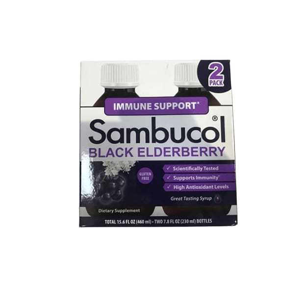 Sambucol Black Elderberry Syrup Original Formula, 2 x 7.8 oz Bottles - ShelHealth.Com