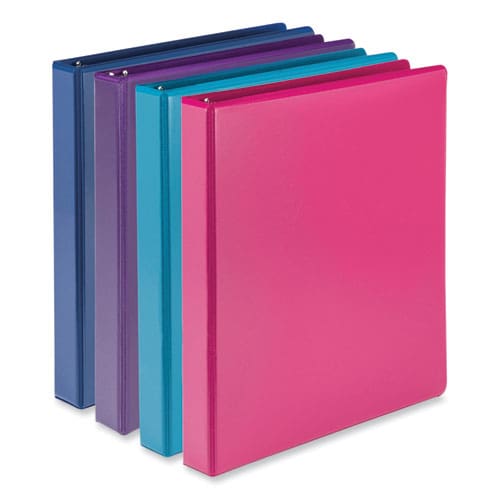Samsill Durable D-ring View Binders 3 Rings 1 Capacity 11 X 8.5 Blueberry/blue Coconut/dragonfruit/purple 4/pack - School Supplies -