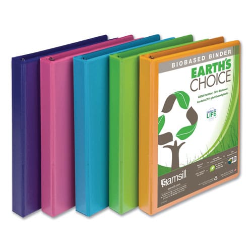 Samsill Earth’s Choice Plant-based Durable Fashion View Binder 3 Rings 1 Capacity 11 X 8.5 Berry 2/pack - School Supplies - Samsill®