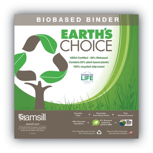 Samsill Earth’s Choice Plant-based Durable Fashion View Binder 3 Rings 1 Capacity 11 X 8.5 Purple 2/pack - School Supplies - Samsill®