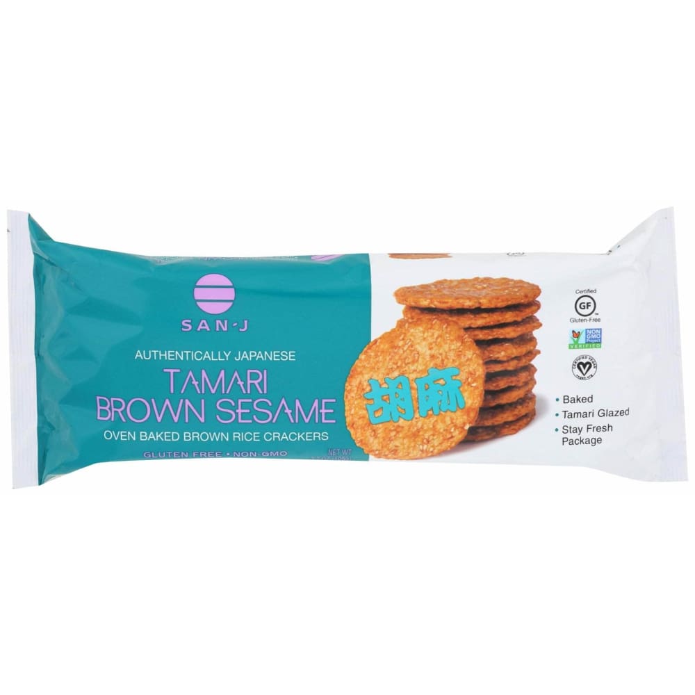 SAN J San J Tamari Brown Sesame Crackers, 3.7 Oz