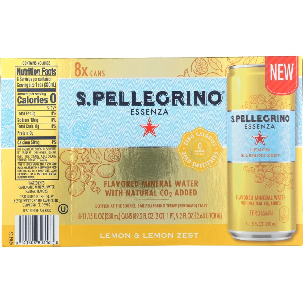 SAN PELLEGRINO: Water Essenza Spk Lmn 8Pk 89.26 fo - NATURAL GROCERY - SAN PELLEGRINO