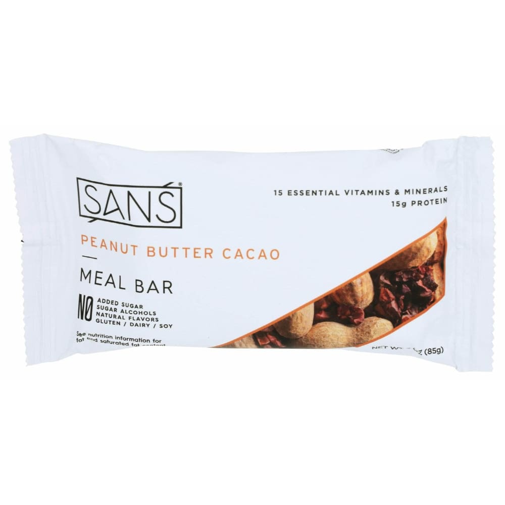 SANS MEAL BAR Sans Meal Bar Bar Meal Peanut Butter Cacao, 85 Gm