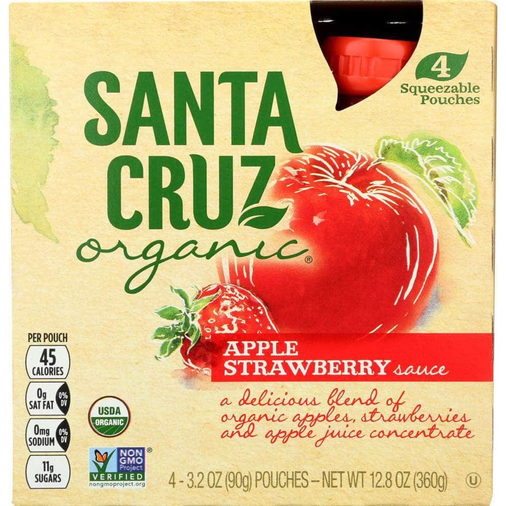 Santa Cruz Organic Santa Cruz Organic Apple Strawberry Sauce 4x3.2oz Pouches, 12.8 oz
