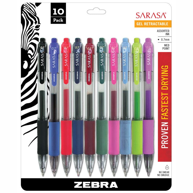 Sarasa 10Pk Asstd Gel Retractable Roller Ball Ink Pens (Pack of 2) - Pens - Zebra Pen Corporation