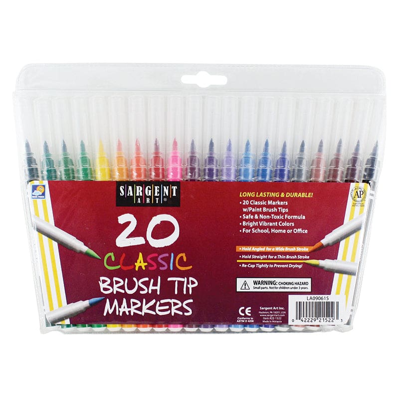 Sargent Art 20Ct Classic Brush Tip Markers (Pack of 10) - Markers - Sargent Art Inc.