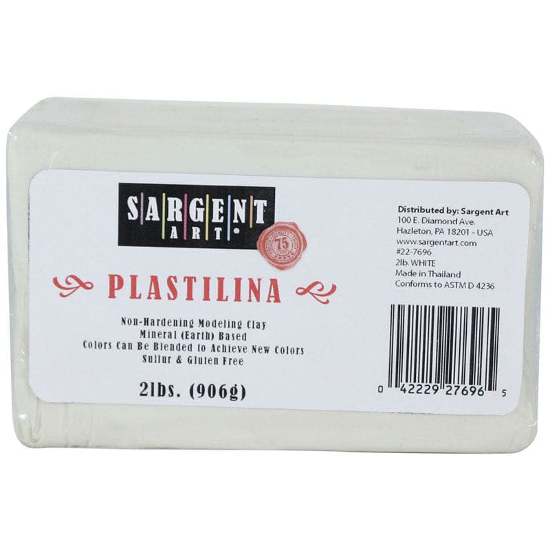 Sargent Art Plastilina 2 Lbs White (Pack of 8) - Clay & Clay Tools - Sargent Art Inc.