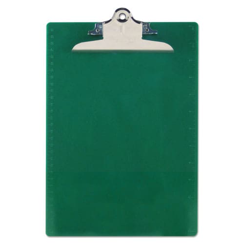 Saunders Recycled Plastic Clipboard With Ruler Edge 1 Clip Capacity Holds 8.5 X 11 Sheets Green - Office - Saunders