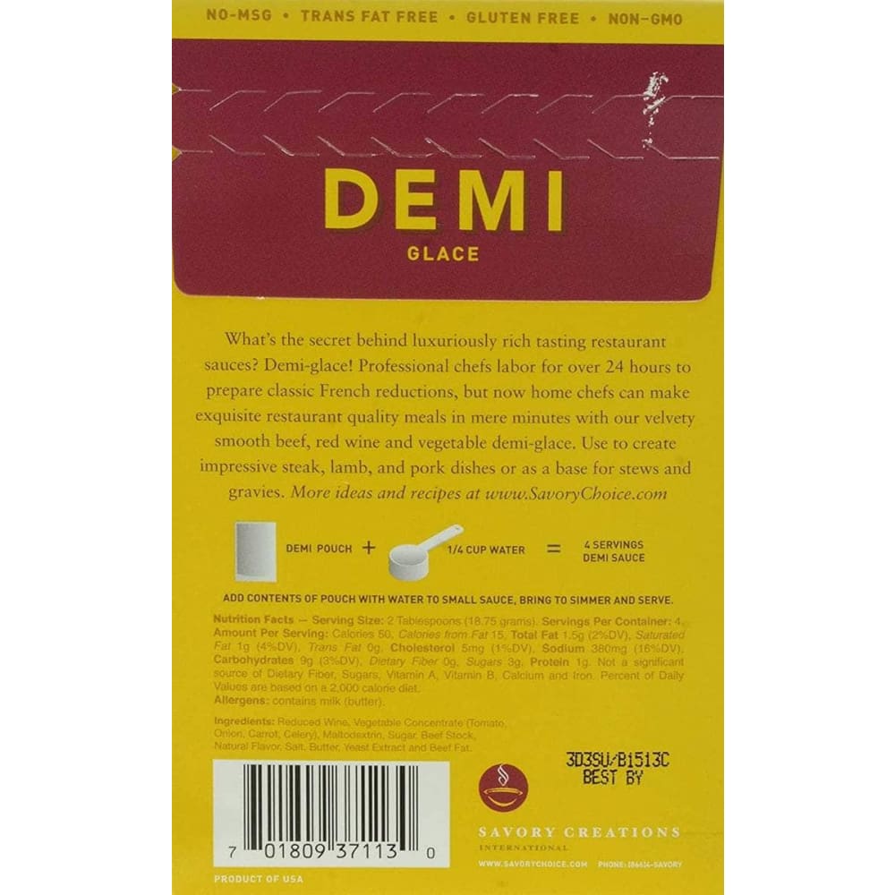 SAVORY CHOICE Grocery > Cooking & Baking SAVORY CHOICE: Beef Demi Glace, 2.6 oz