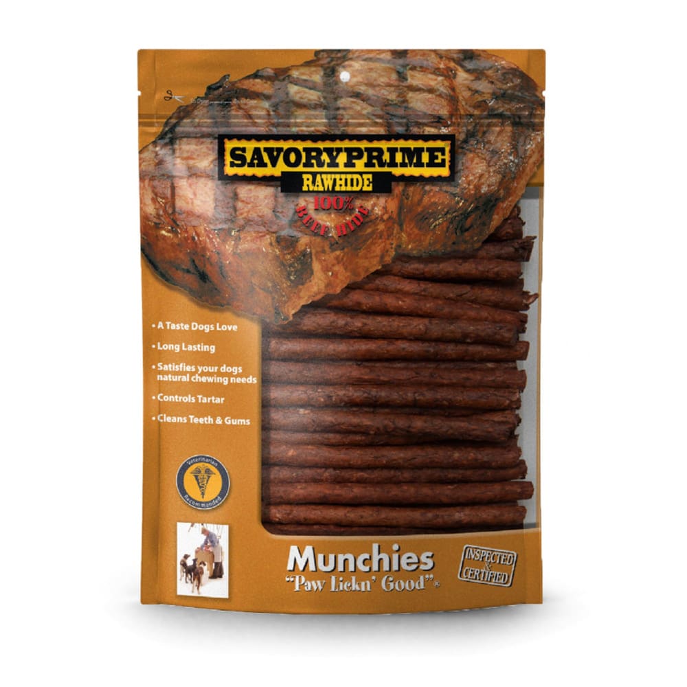 Savory Prime Munchie Sticks Beef 5 in 100 Pack - Pet Supplies - Savory