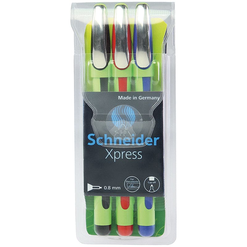 Schneider 3Pk Assorted Xpress Fineliner Fiber Tip Pen (Pack of 6) - Pens - Schneider